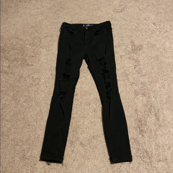 hollister ripped jeans black